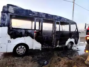 Isparta'da Öğrenci Servisi Yanması